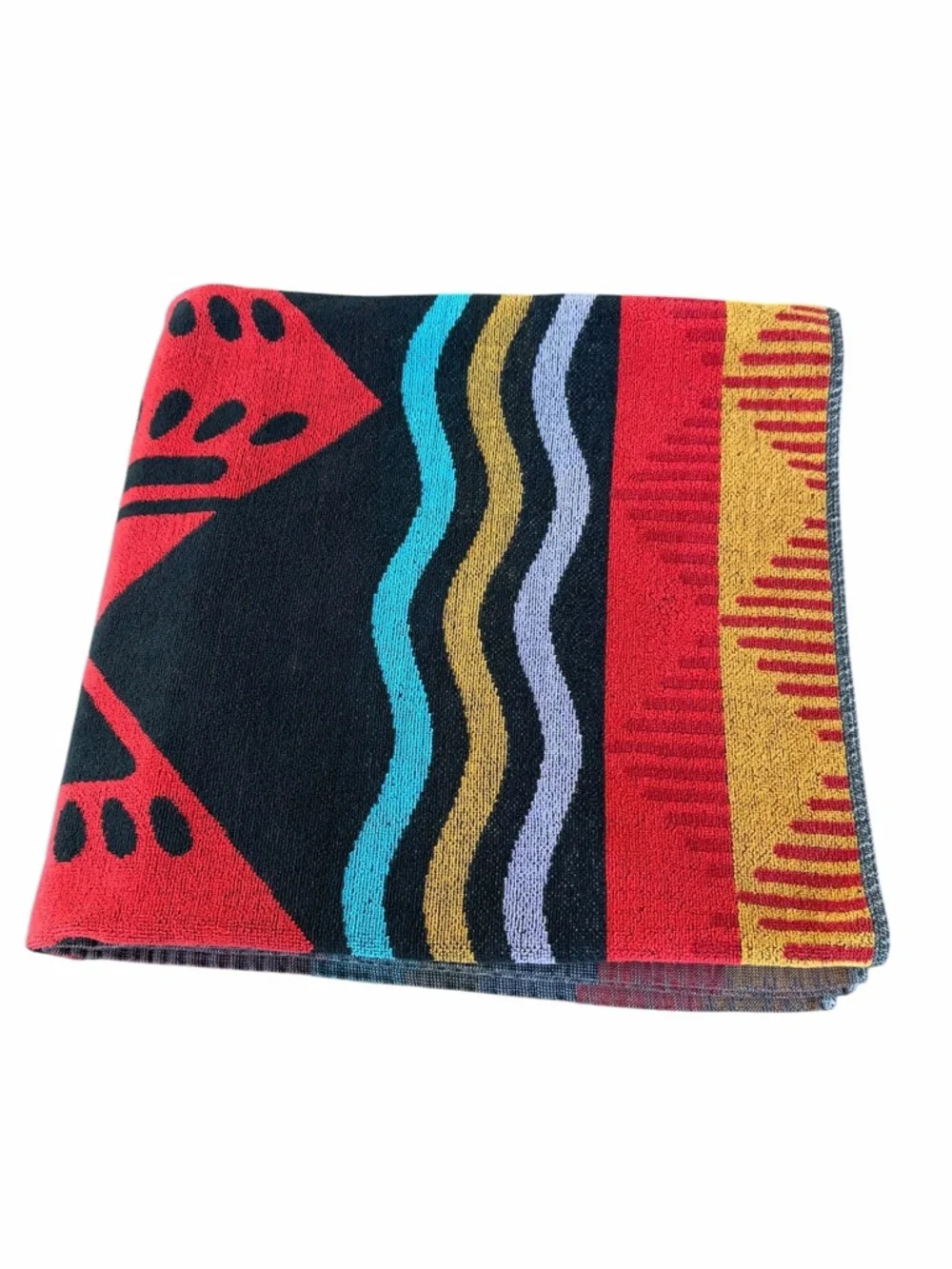 VTG Royal Terry Geometric Southwestern Beach Towel Colorful Brazil 30x60 GUC